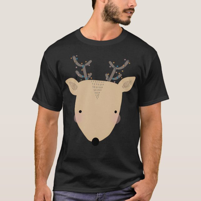 Reindeer With Lights T-Shirt (Front)