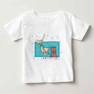 Reindeer with Package Baby T-Shirt