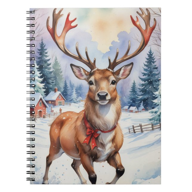 Reindeer Wonderland: Holiday Bliss Notebook (Front)