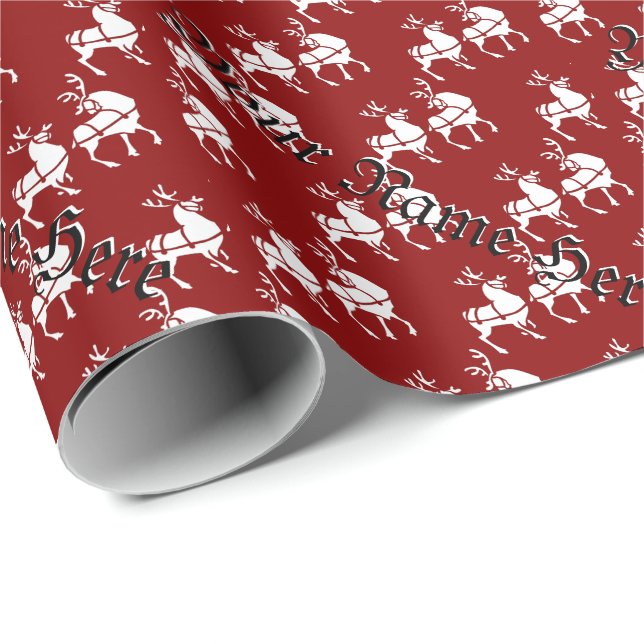 Reindeer Wrapping Paper Personalised Gift Paper (Roll Corner)