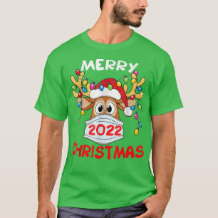 Reindeer Xmas Lights Mask Family Merry Christmas 2 T-Shirt