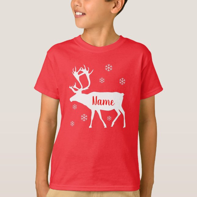 Reindeer Your Name Christmas shirt (Front)