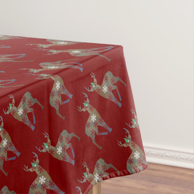 Reindeers Art Winter Holidays Decor  Tablecloth (In Situ)