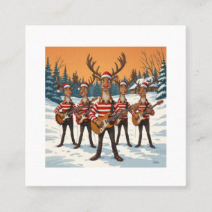 “Reindeers Playing Guitar for Christmas” brings a  Square Business Card