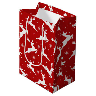 Reindeers seamless pattern background medium gift bag