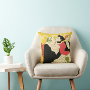 Reine de Joie (Queen of Pleasure) Toulouse Lautrec Cushion