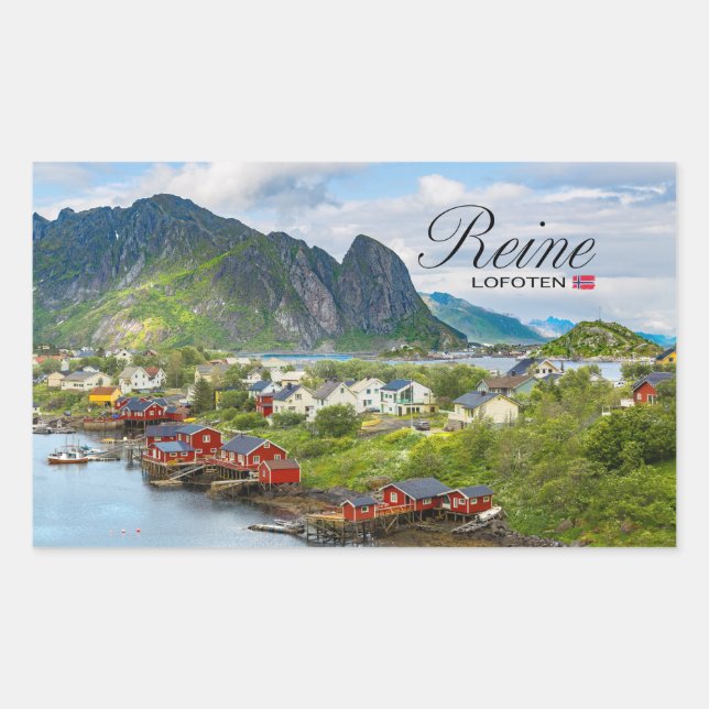 Reine in the Lofoten Rectangular Sticker (Front)