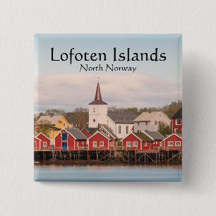 Reine Lofoten Norway 15 Cm Square Badge