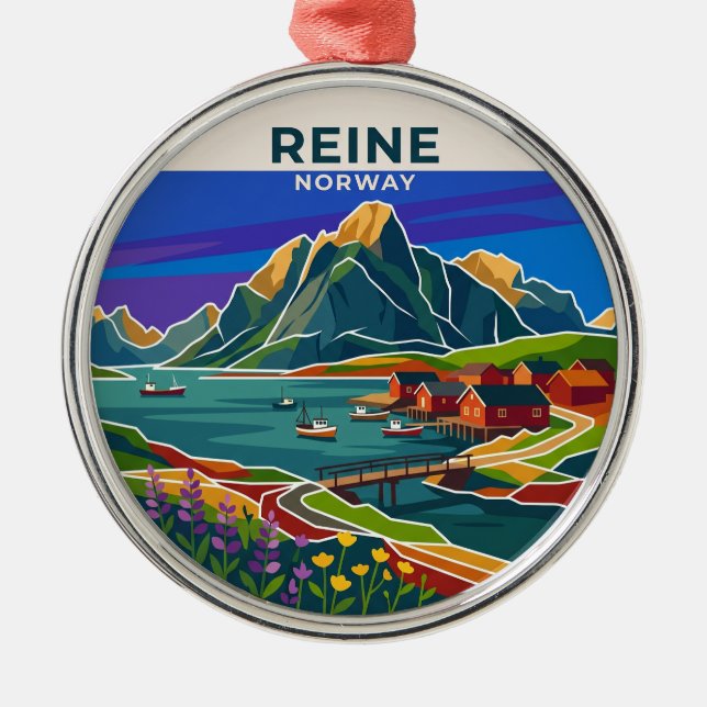 Reine Norway Metal Tree Decoration (Front)