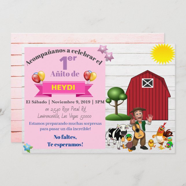 REINO INFANTIL INVITACION-SPANISH INVITATION (Front/Back)
