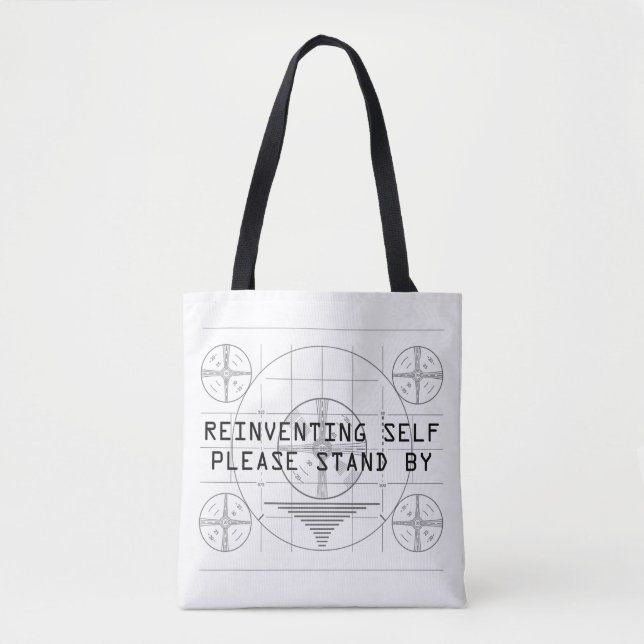 Reinventing Self Funny with Test Pattern Tote Bag (Front)