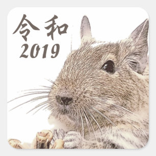 Reiwa 2019► DEGU ►   Rodents Square Sticker