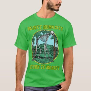 Reject Humanity Return To Monkey Colourful Retro I T-Shirt