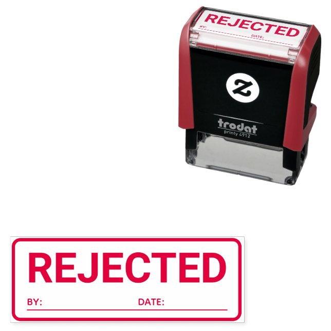 Rejected By Date Text Business Office Self-inking Stamp (In Situ)