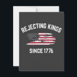 Rejecting Kings Since 1776 4th of July  Postcard<br><div class="desc">rejecting kings since 1776,  anti Trump,  4th of July humour,  independence day,  patriotic joke,  USA 2025,  American freedom,  fireworks celebration,  political humour,  revolutionary spirit,  founding fathers pun</div>
