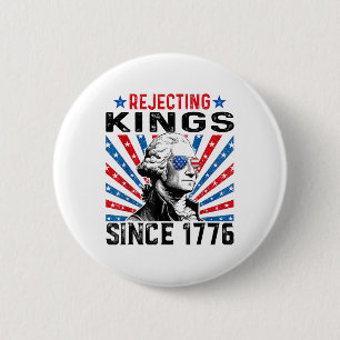 Rejecting Kings Since 1776 Distressed Usa Flag Vin 6 Cm Round Badge