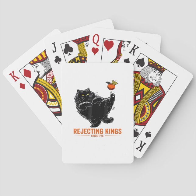 Rejecting Kings Since 1776 Patriotic Flag Design Playing Cards (Back)