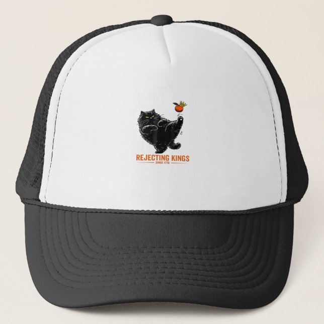 Rejecting Kings Since 1776 Patriotic Flag Design Trucker Hat (Front)