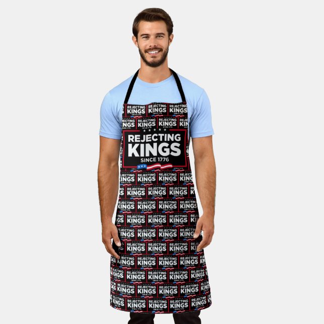 Rejecting Kings Since 1776 Patriotic USA Flag Apron (Worn)