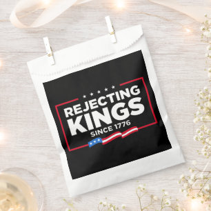 Rejecting Kings Since 1776 Patriotic USA Flag Favour Bags