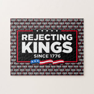 Rejecting Kings Since 1776 Patriotic USA Flag Jigsaw Puzzle