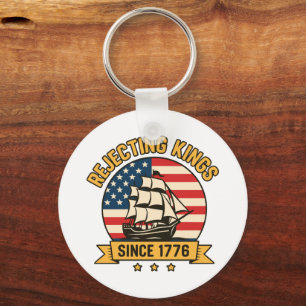 Rejecting Kings Since 1776 Vintage Patriotic USA Key Ring