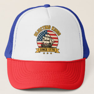 Rejecting Kings Since 1776 Vintage Patriotic USA Trucker Hat