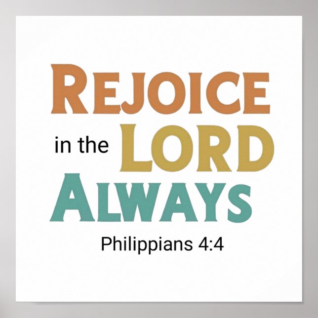 Rejoice Always Biblical Inspirational Poster (Front)