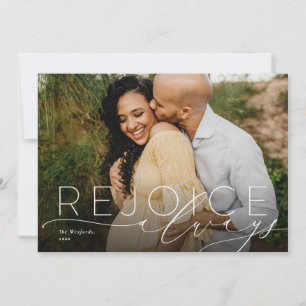 Rejoice always religious Christmas photo card