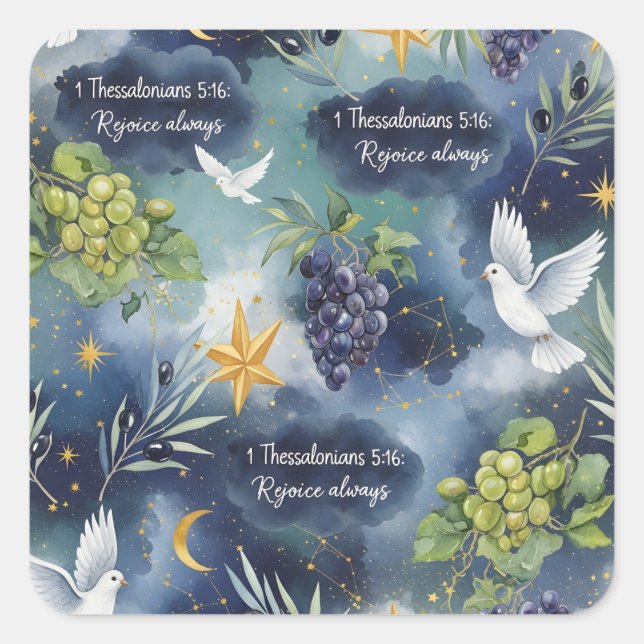 Rejoice always square sticker (Front)