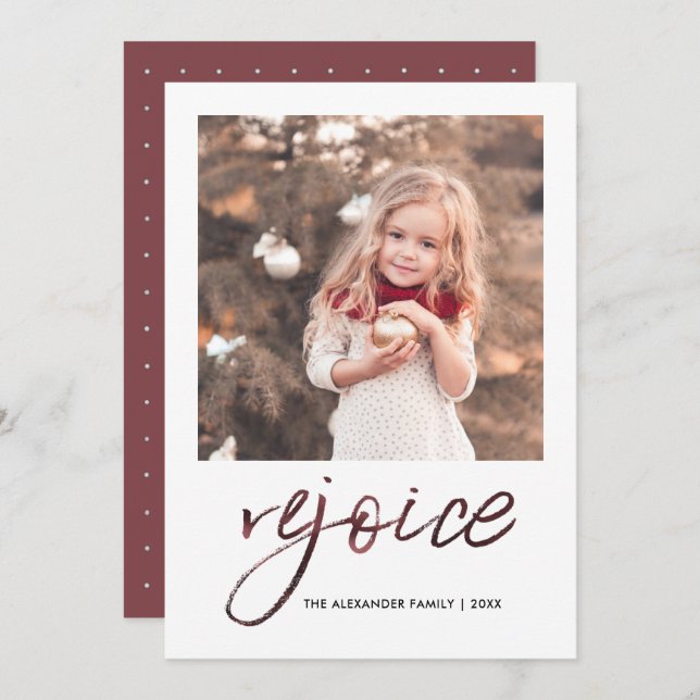 Rejoice and Be Glad Christmas Photo Holiday Card (Front/Back)