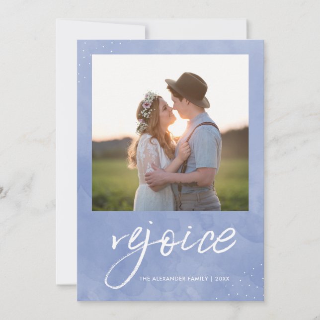 Rejoice and Be Glad Christmas Photo Holiday Card (Front)