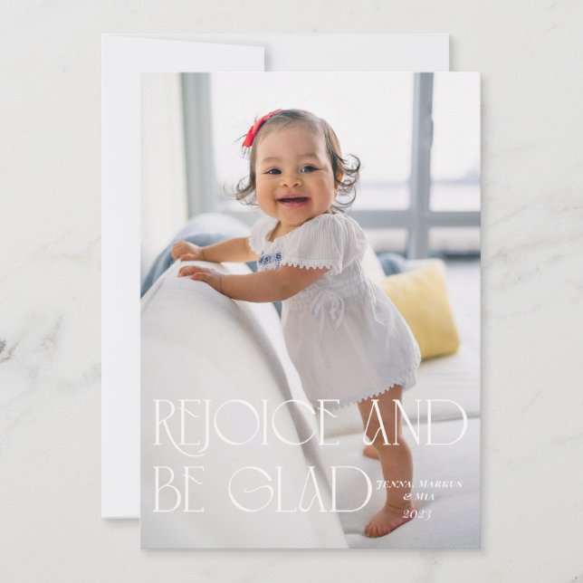 Rejoice and be glad Modern Holiday Card (Front)