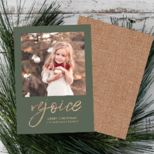 Rejoice and Be Glad Religious Christmas Photo Holiday Card
