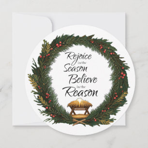 Rejoice and believe nativity card