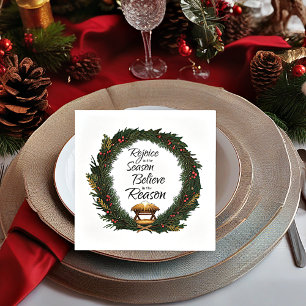 Rejoice and believe nativity napkin