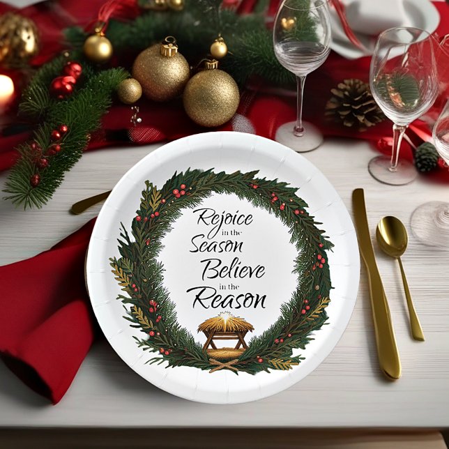 Rejoice and believe nativity paper plate (Creator Uploaded)