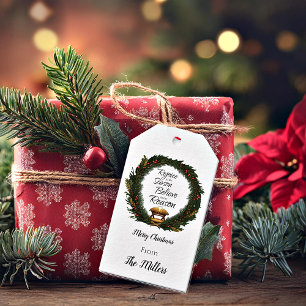 Rejoice and believe nativity personalised gift tags