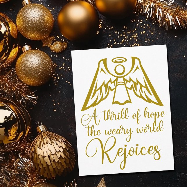 Rejoice Angel Elegant Gold Religious Christmas Holiday Postcard (Creator Uploaded)