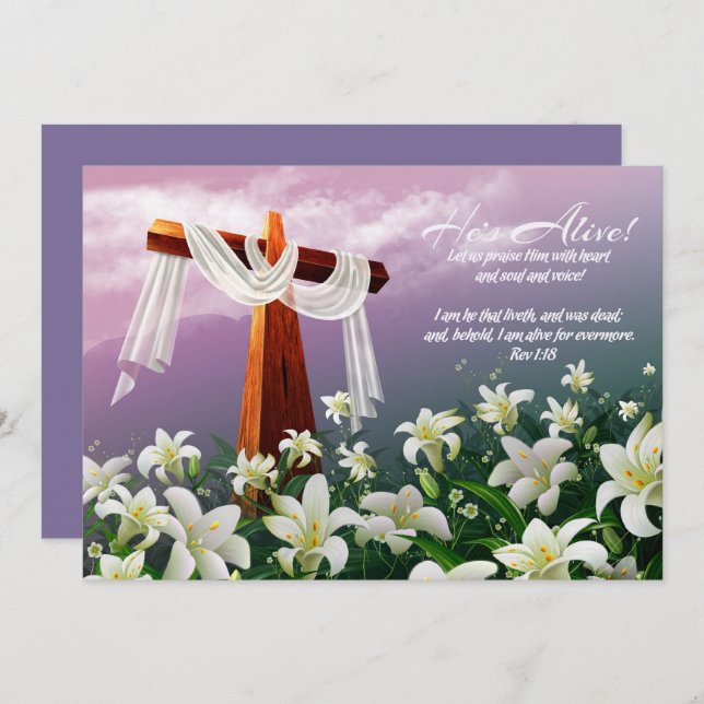 Rejoice. Christian Religious Easter Cards (Front/Back)