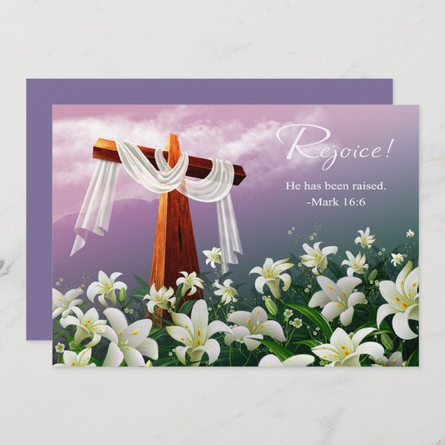 Rejoice. Christian Religious Easter Cards (Front/Back)