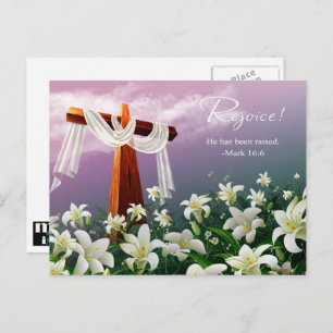 Rejoice. Christian Religious Easter  Holiday Postcard