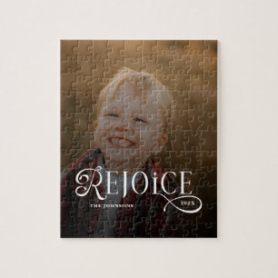 Rejoice Christian Religious Merry Christmas Photo Jigsaw Puzzle