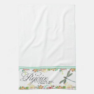Rejoice evermore tea towel