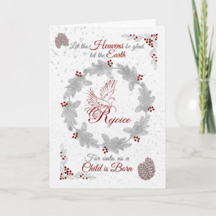 Rejoice for Unto us a Child is Born Christmas Holiday Card