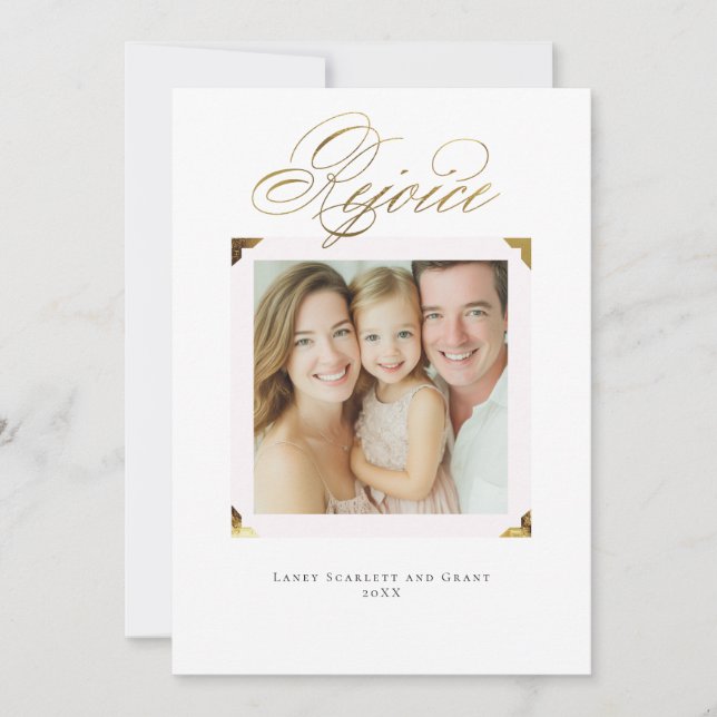 Rejoice Frame corners Holiday Card (Front)