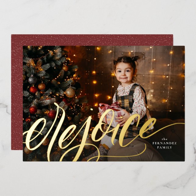 Rejoice handlettered script religious Christmas (Front/Back)