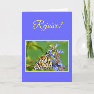REJOICE!  HE IS RISEN! HAPPY EASTER/BUTTERFLY HOLIDAY CARD