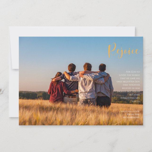 Rejoice Holiday Religious Photo Card (Front)