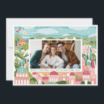 Rejoice in Bethlehem Religious Christmas Photo Holiday Card<br><div class="desc">Customise with your greeting or message for the christmas season. Original illustrated city frame by Becky Nimoy. Add a photo on the back or a message; backer colour is editable.</div>